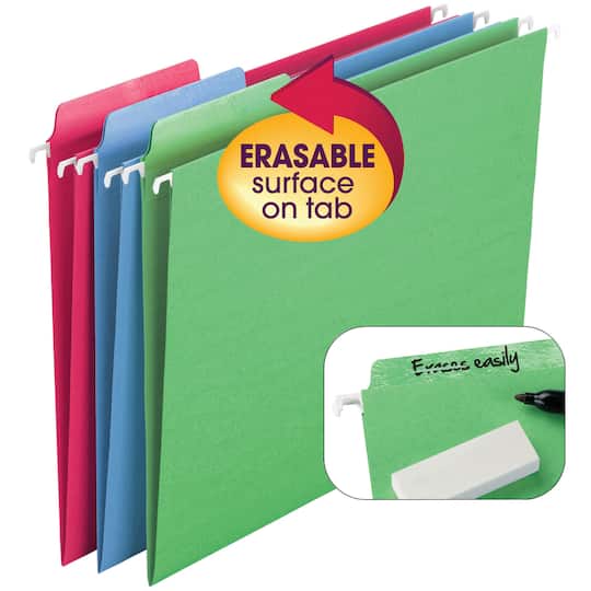 Smead® Erasable FasTab® Hanging File Folders, 18ct.